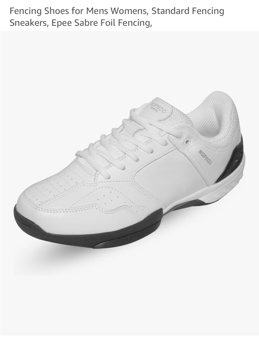 Men’s White Fencing shoes with Black Sole Accents Size 8.5